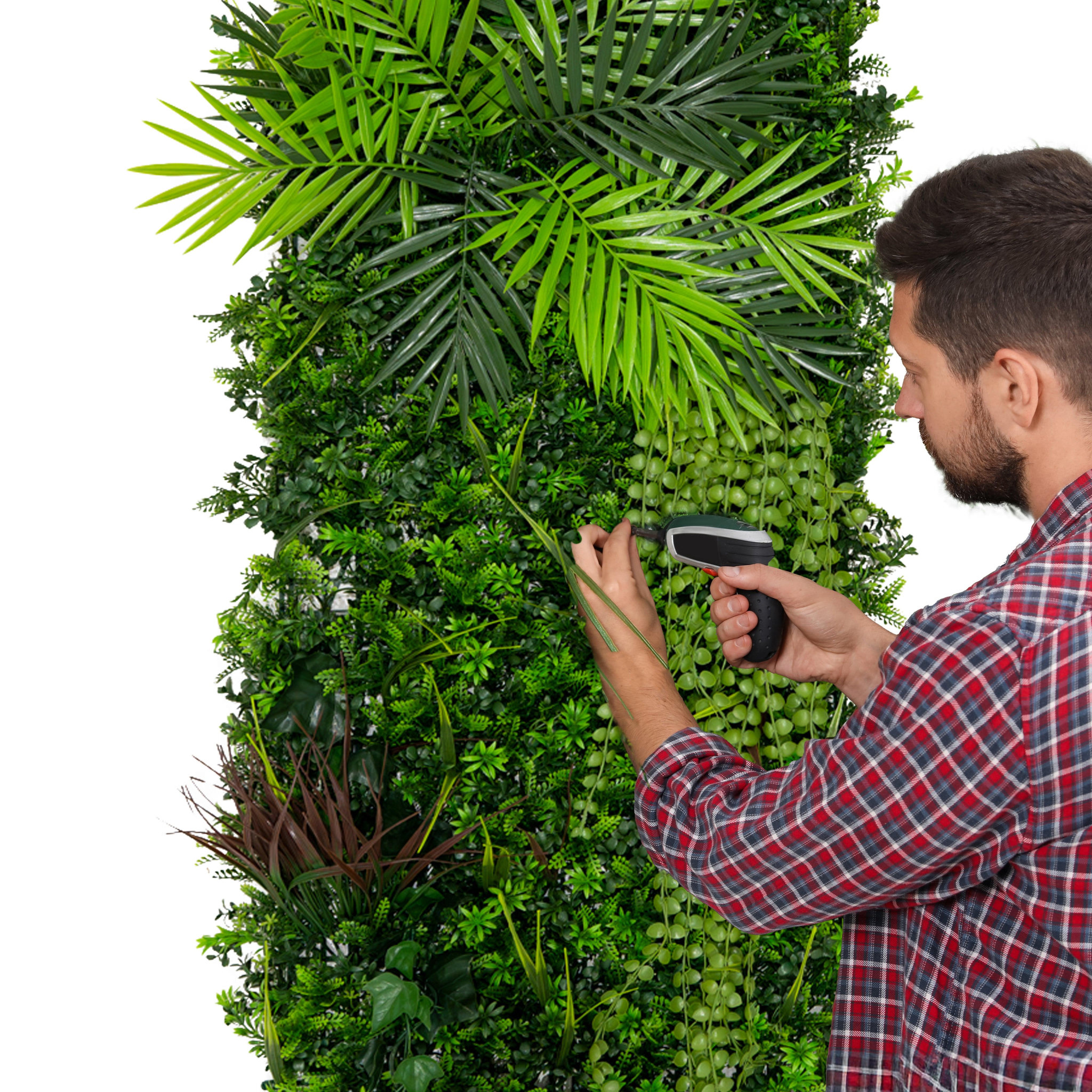 Voir la diapositive 3 : MONSTERSHOP Panneau mural végétal artificiel 50 x 150 cm l alina