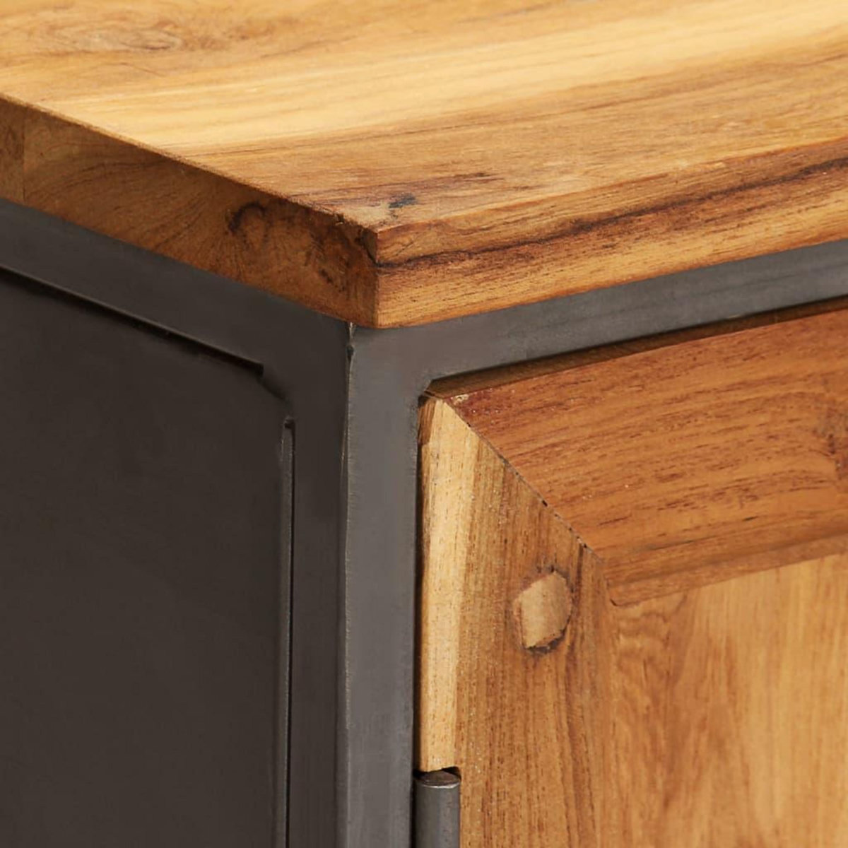 VIDAXL Buffet Teck recycle et acier 65x30x70 cm