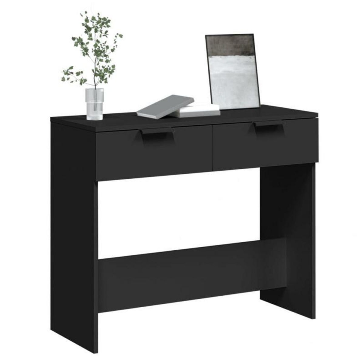 VIDAXL Table console noir 90x36x75 cm bois d ingénierie