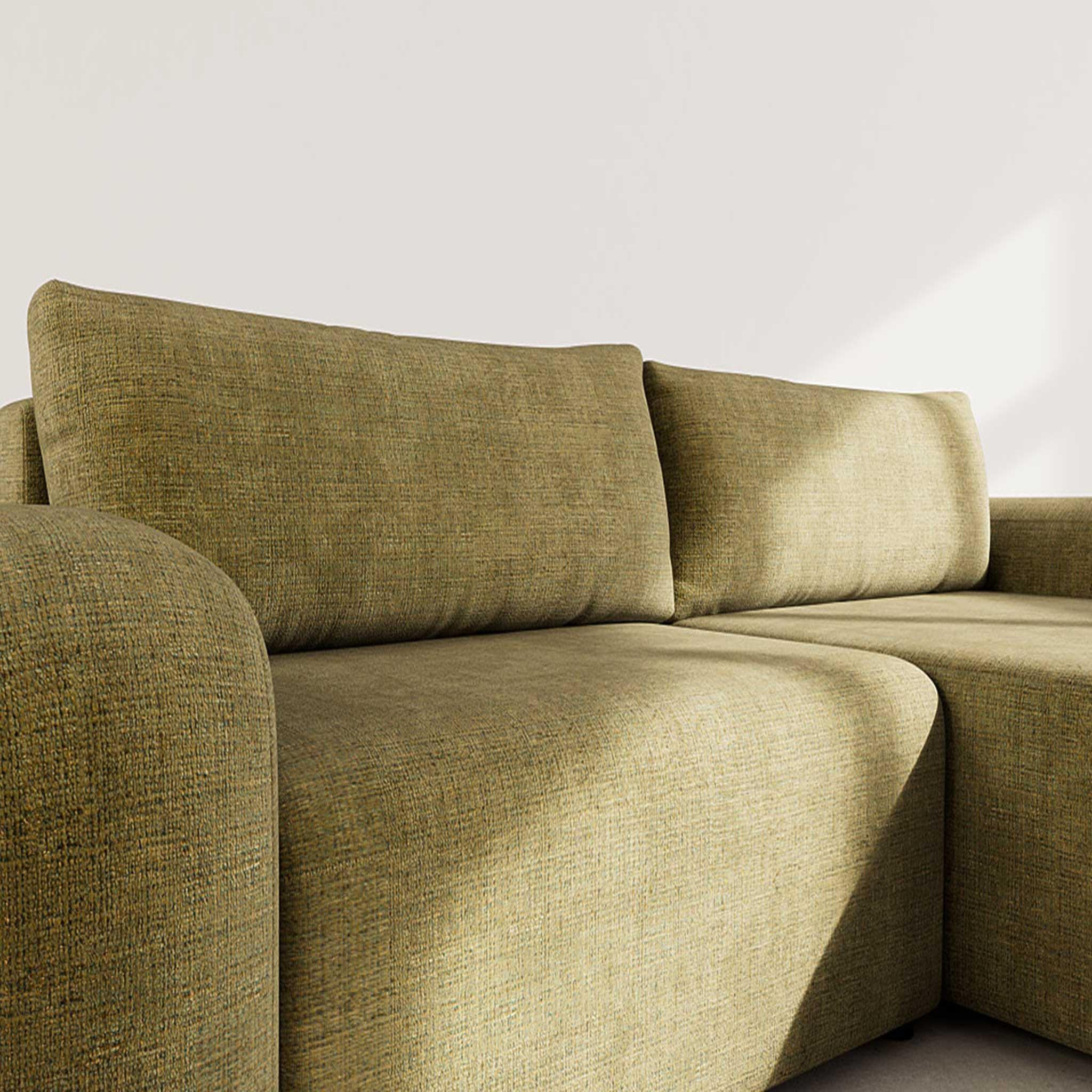 Voir la diapositive 4 : BEST MOBILIER Rebecca - canapé d'angle droit 4 places convertible avec coffre en velours texturé