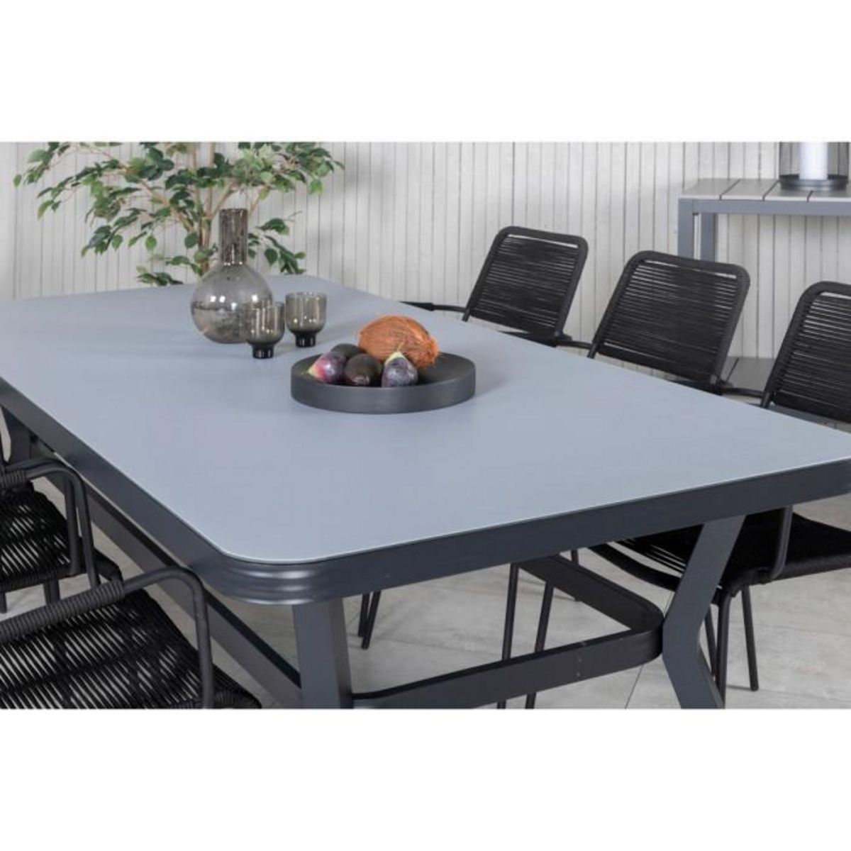 Paris Prix Table de Jardin  Virya  200cm Noir & Gris