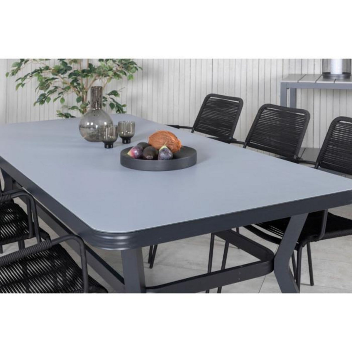 Paris Prix Table de Jardin  Virya  200cm Noir & Gris