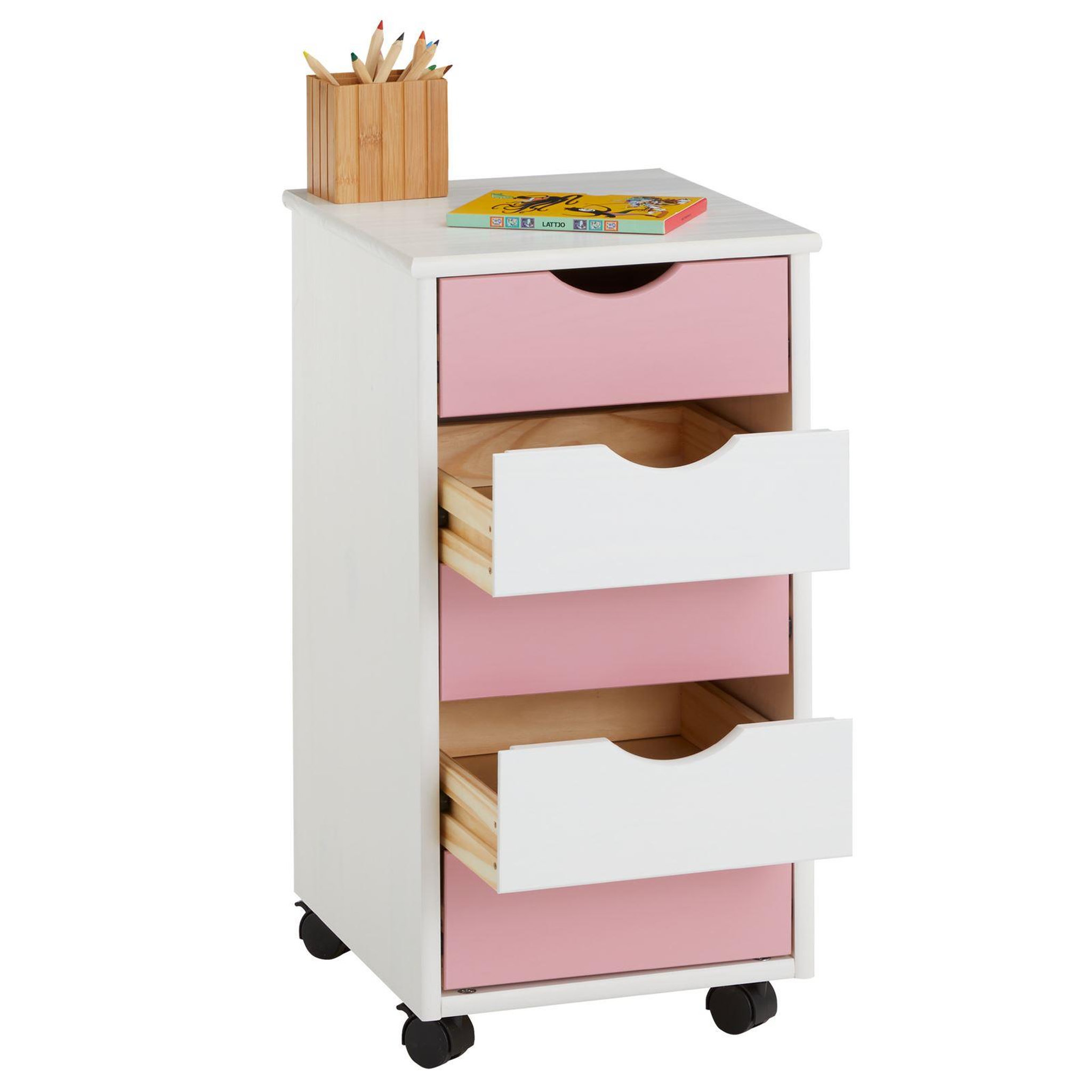 Voir la diapositive 4 : IDIMEX Caisson de bureau sur roulettes LAGOS, avec 5 tiroirs