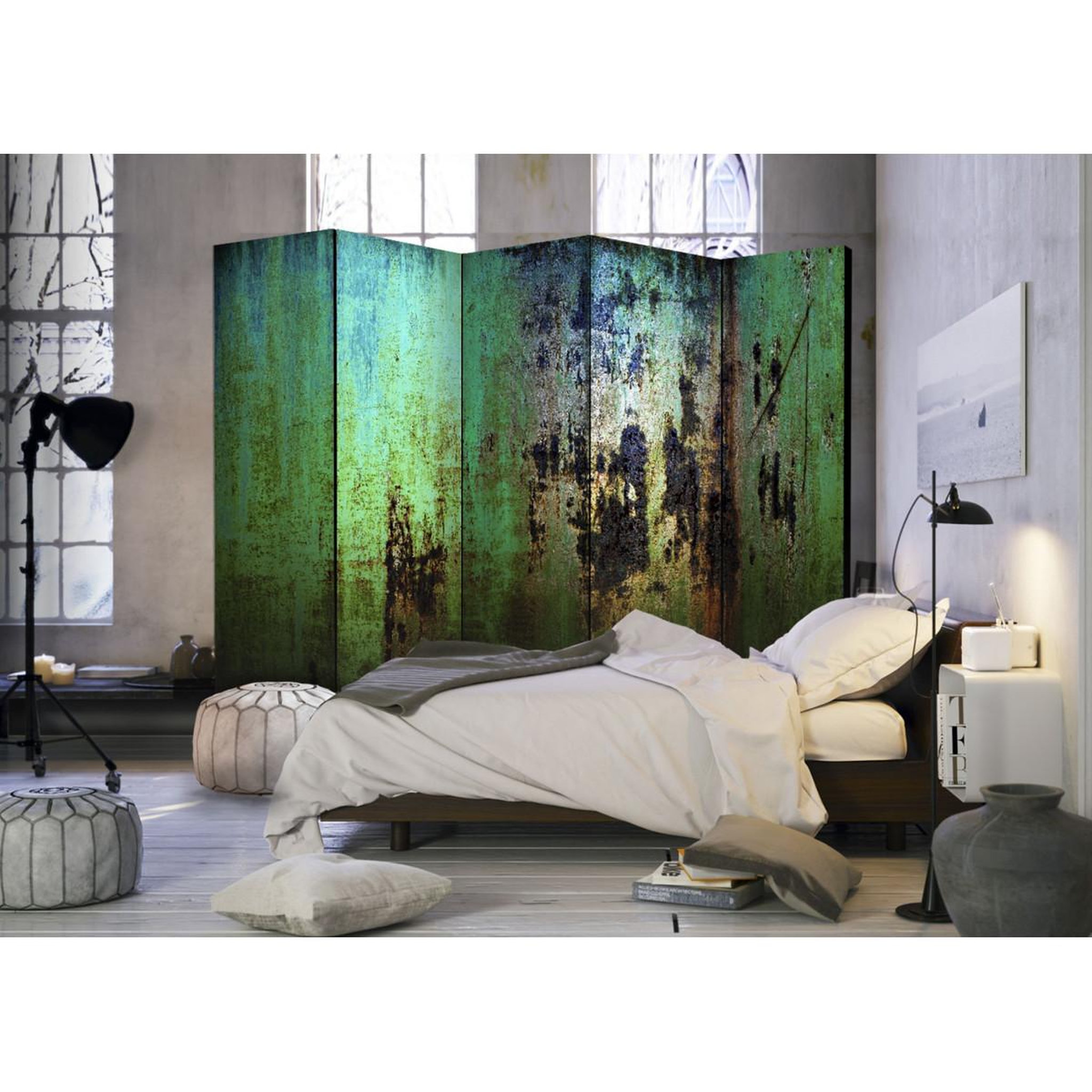 Voir la diapositive 2 : Paris Prix Paravent 5 volets  emerald mystery  172x225cm