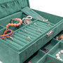 Voir la diapositive 4 : SLOYA Grande boîte à bijoux velours vert émeraude