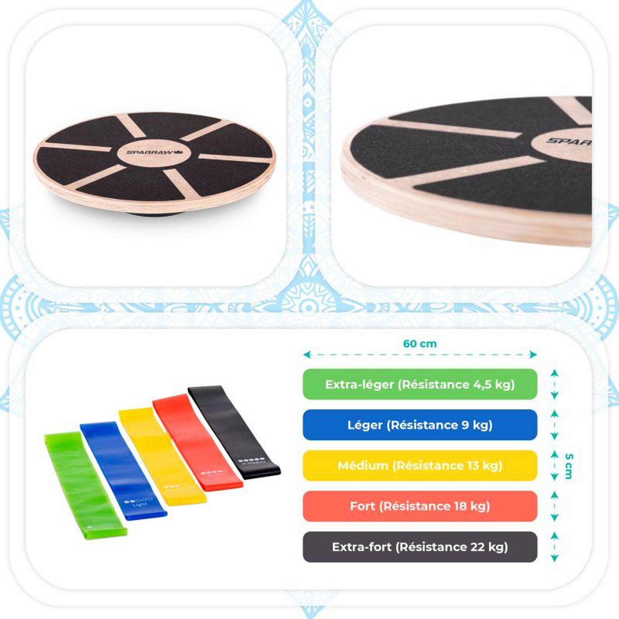 Voir la diapositive 4 : SPARRAW Kit de pilates, équilibre et renforcement PILYO