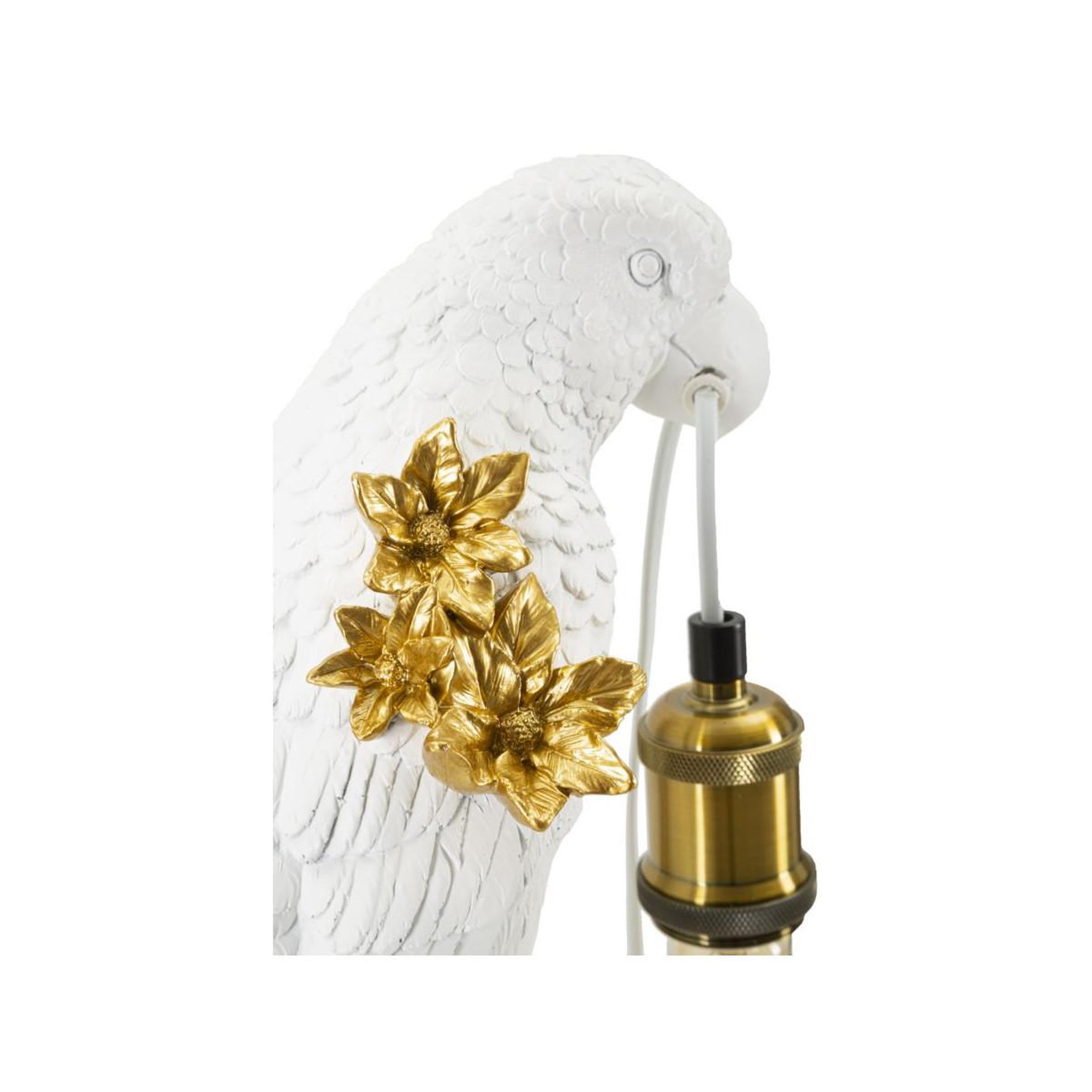 Voir la diapositive 5 : Paris Prix Lampe à poser en résine  perroquet  50cm blanc