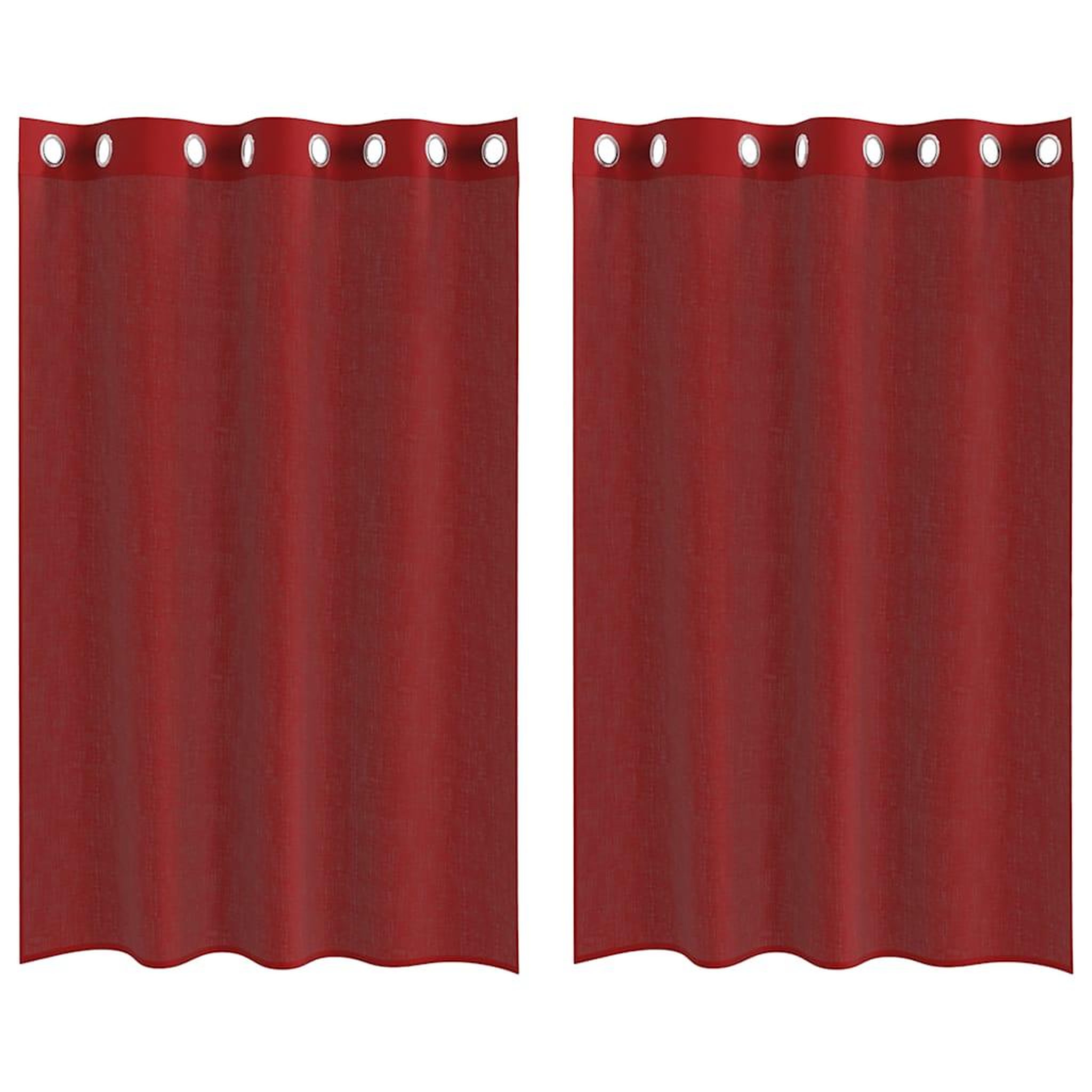 Voir la diapositive 2 : VIDAXL Rideaux en voile avec œillets 2 pcs rouge bordeaux