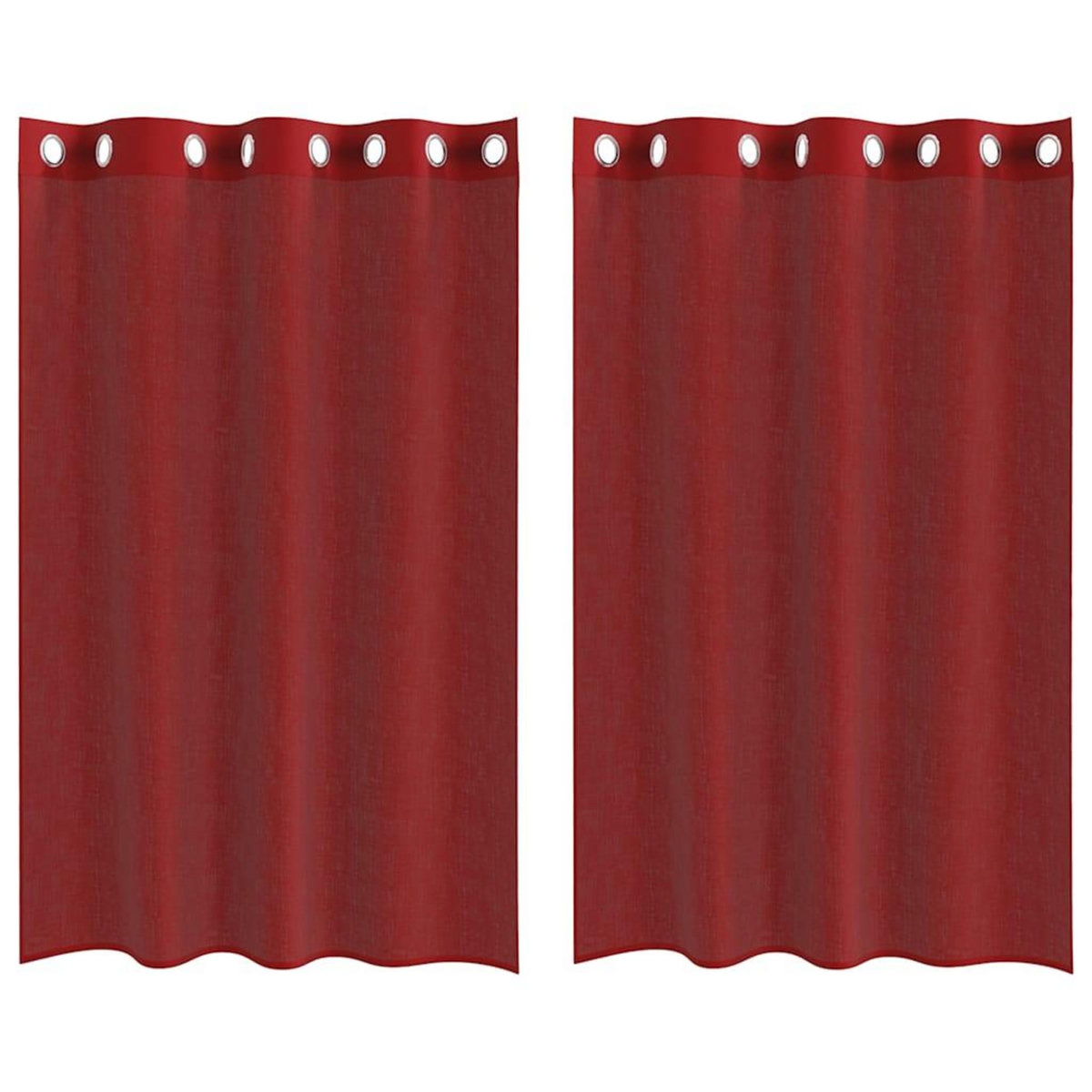 VIDAXL Rideaux en voile avec œillets 2 pcs rouge bordeaux