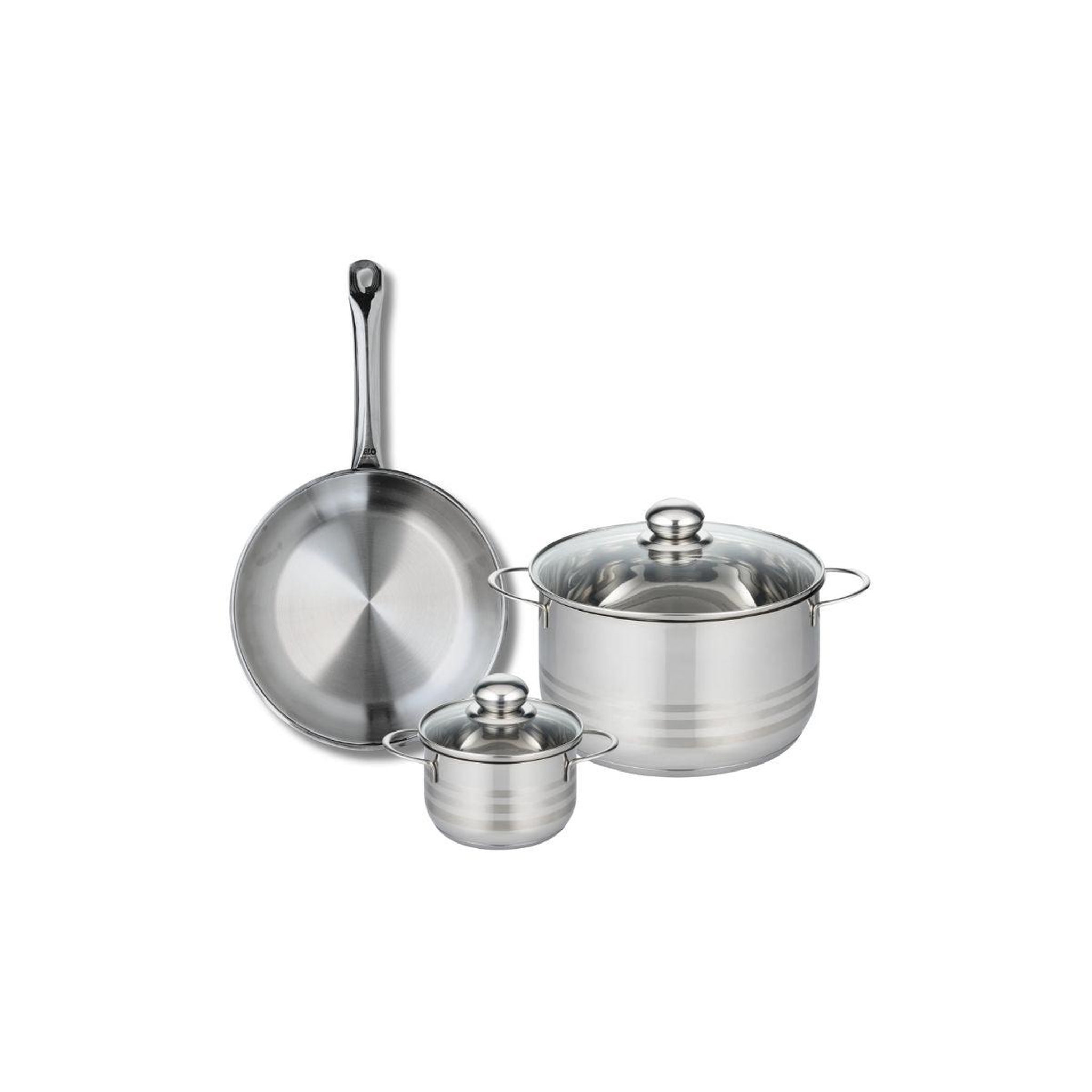 ELO Ensemble de 1 poêle de cuisson 24 cm et 2 faitouts 12 et 20 cm elo profi brillant