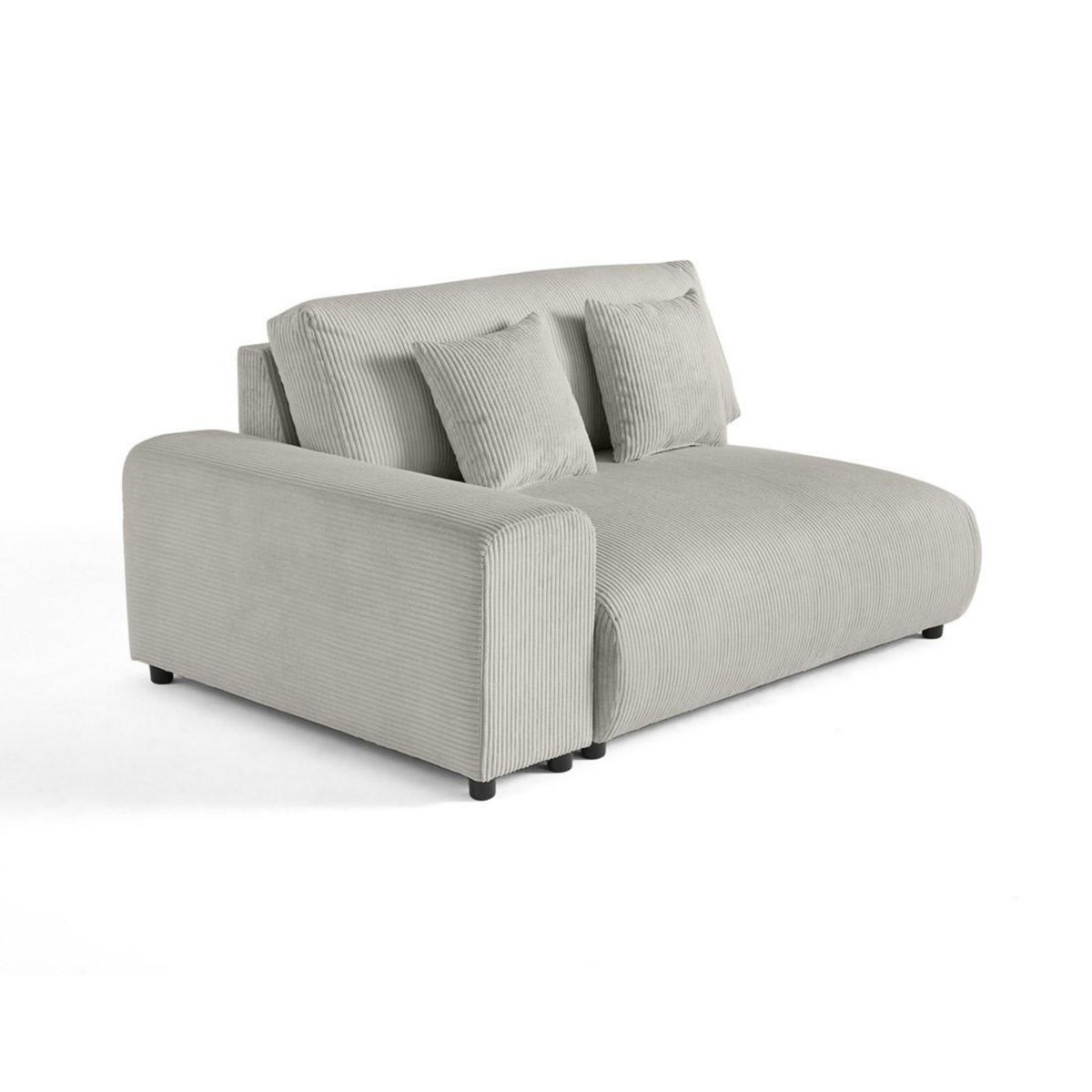 LISA DESIGN Garance - module d'assise 2 places avec accoudoir gauche - en velours côtelé