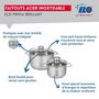 Voir la diapositive 3 : ELO Ensemble de 3 Poêles de cuisson 24, 28 et 32 cm et 2 faitouts 14 et 20 cm Elo Prima Brillant