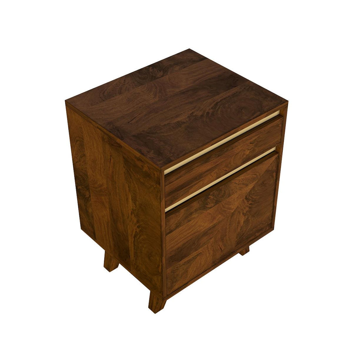 Rendez vous déco Table de chevet en bois détails dorés, 1 tiroir et 1 porte-Tripoli
