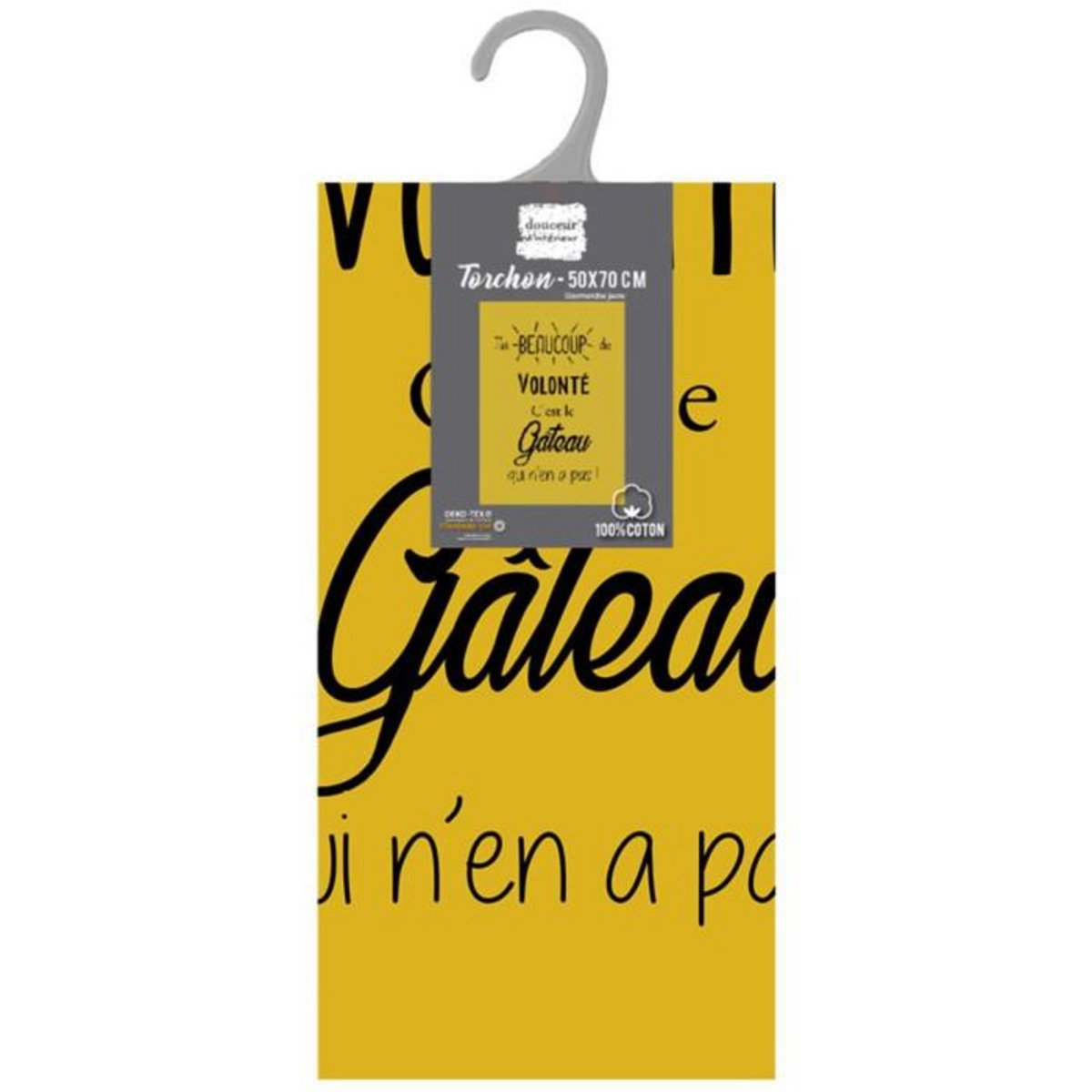 Paris Prix Torchon de Cuisine  Gourmandise  50x70cm Jaune