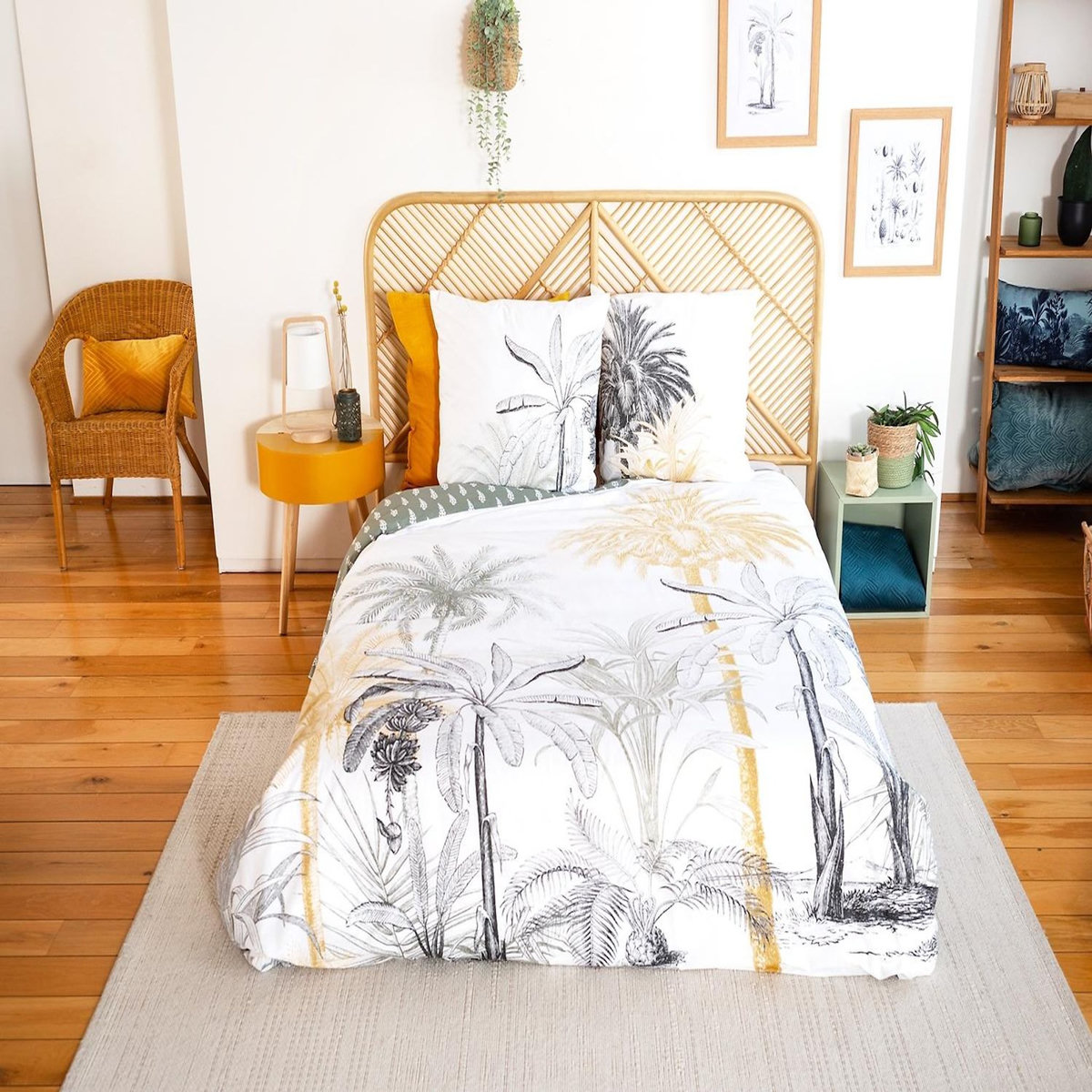 Home collection Parure Housse De Couette 3pcs 260x240 100% Coton Bci Adouci 57 Fils Mig - Soli