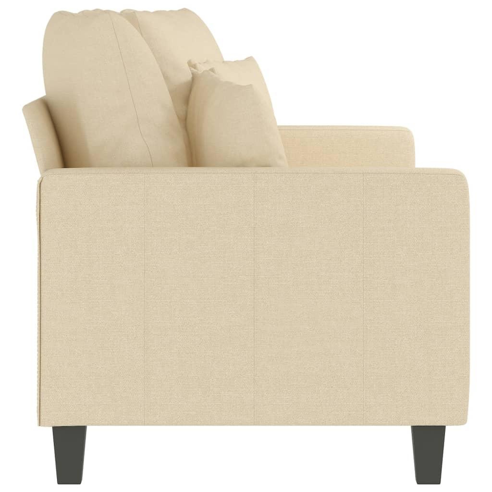 Voir la diapositive 4 : VIDAXL Canape a 2 places Creme 140 cm Tissu