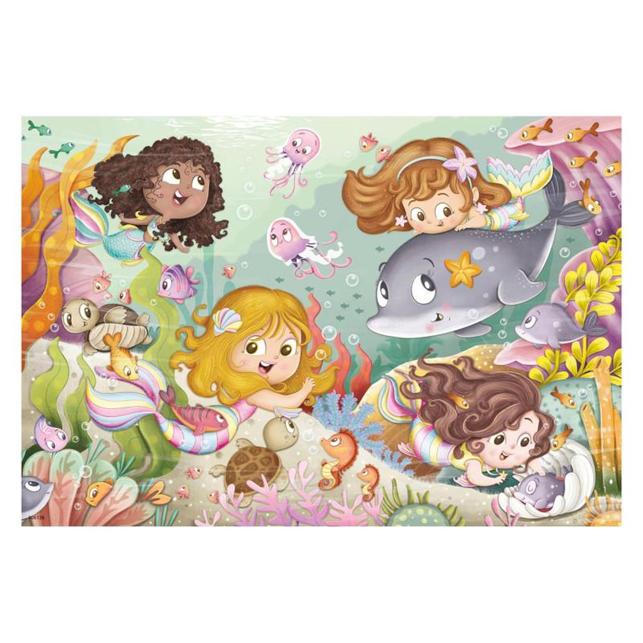 Voir la diapositive 2 : RAVENSBURGER Ravensburger Puzzle Little Fairies and Mermaids, 2x12st. 56637