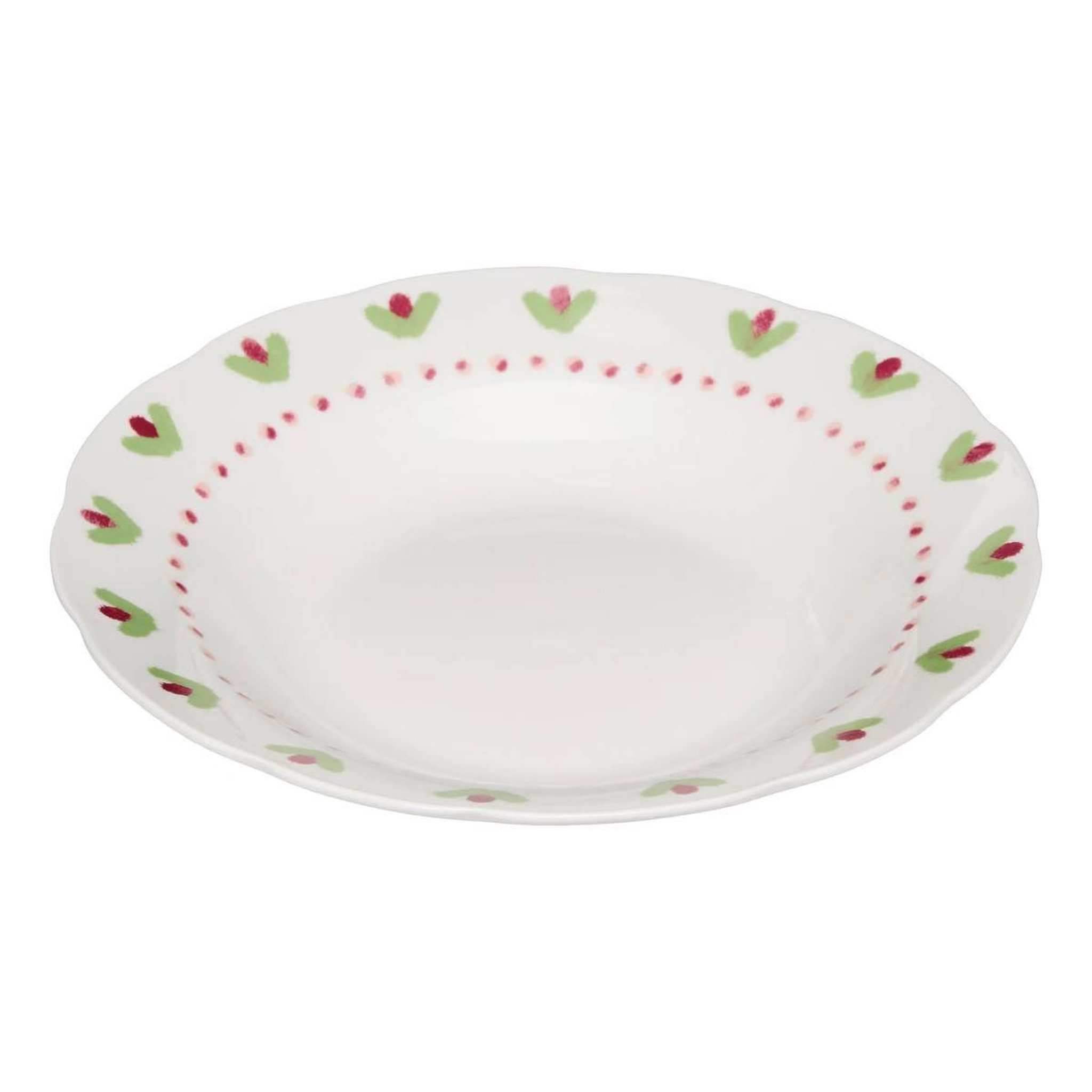 Voir la diapositive 2 : SECRET DE GOURMET Lot de 6 assiettes creuses  fleur de rose  23cm multicolore