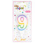 Voir la diapositive 2 : Paris Prix Bougie d'Anniversaire  Chiffre 9  7cm Multicolore
