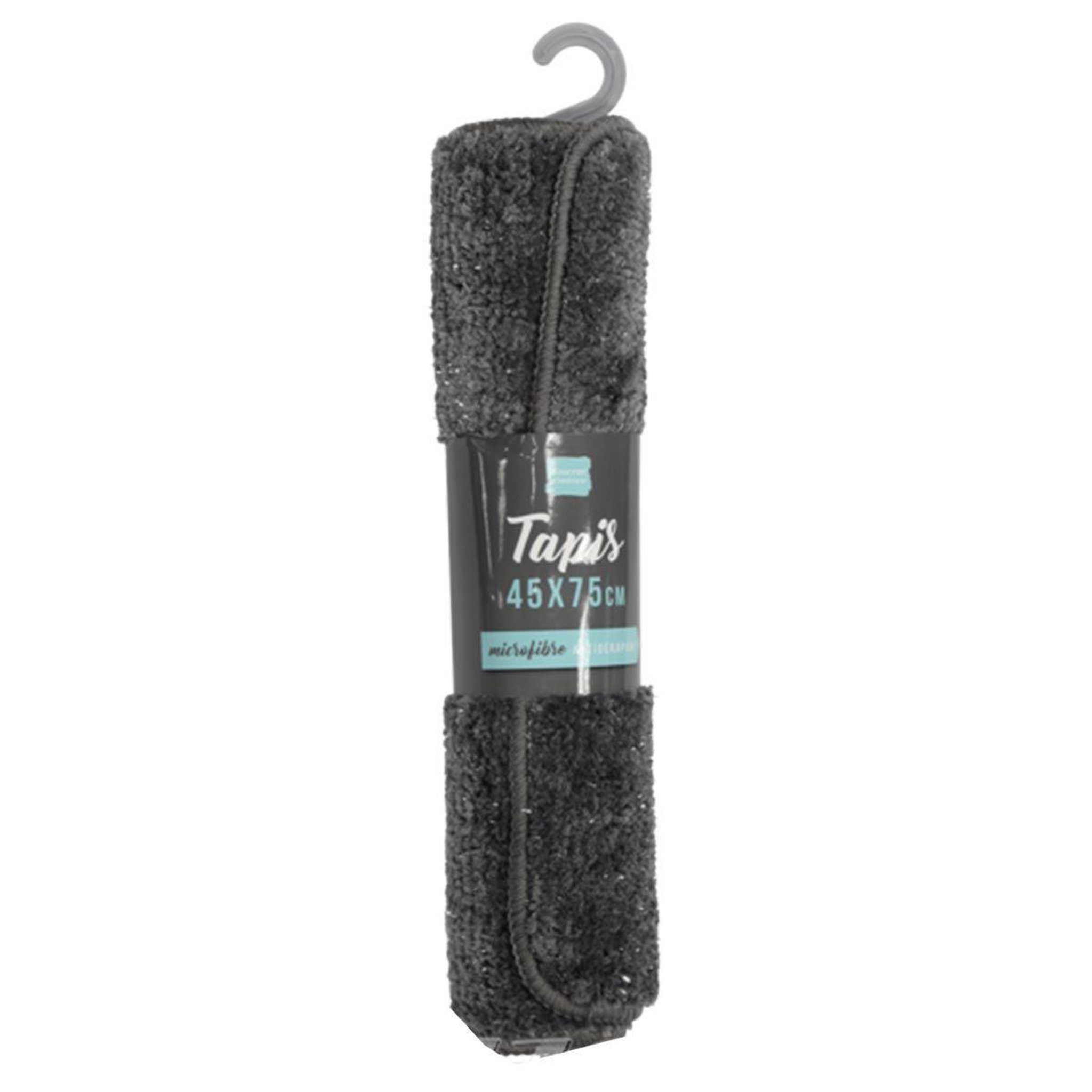 Voir la diapositive 5 : Douceur d'Intérieur Tapis de bain microfibre  métallisé  45x75cm noir