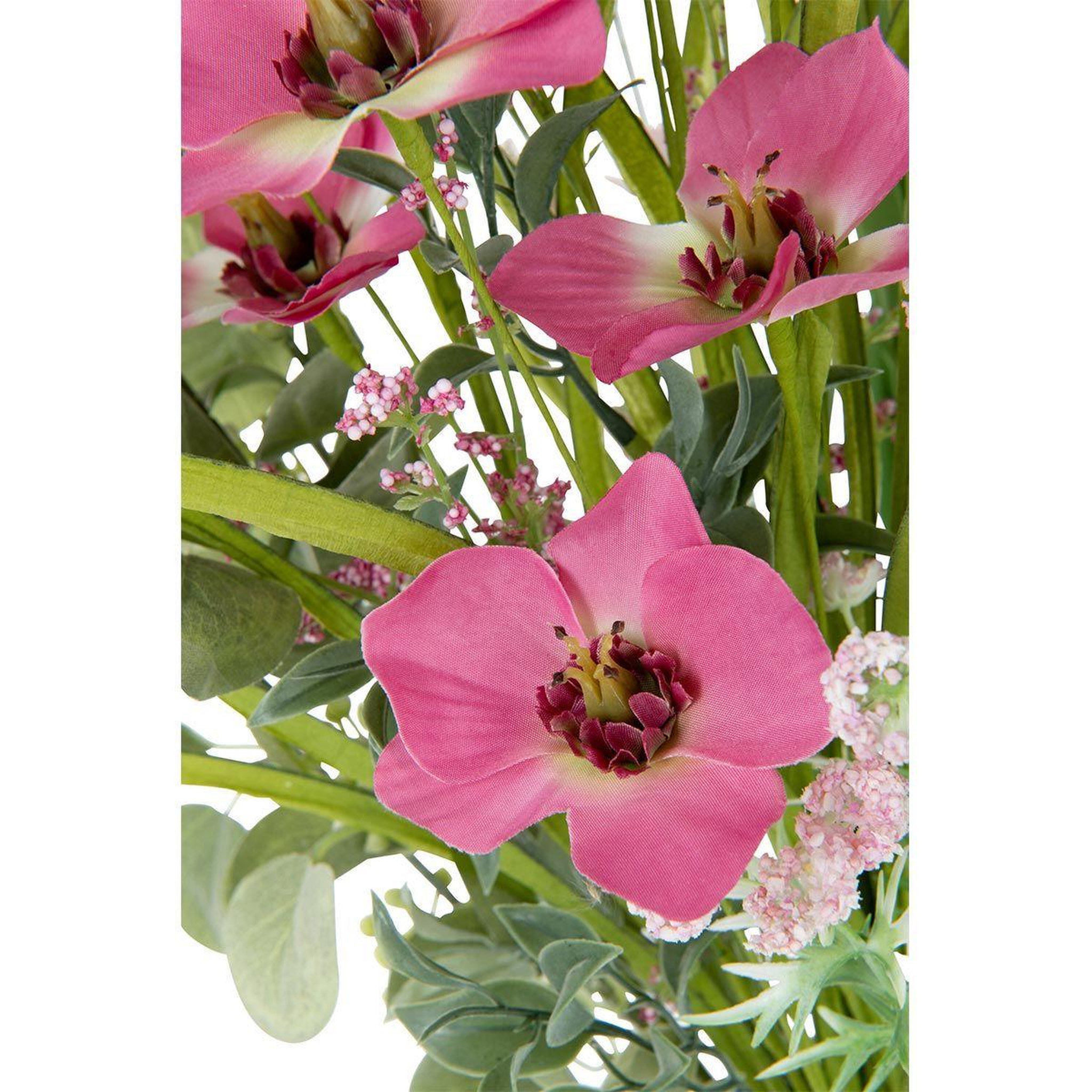 Voir la diapositive 3 : J-LINE Bouquet de fleurs artificielles  mixtes  85cm rose
