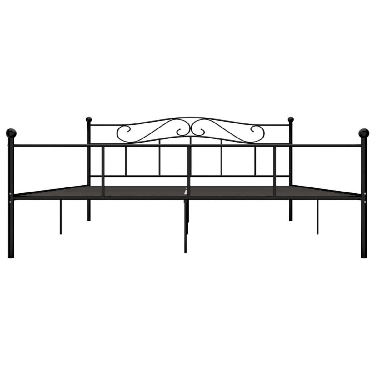VIDAXL Cadre de lit sans matelas noir metal 180x200 cm