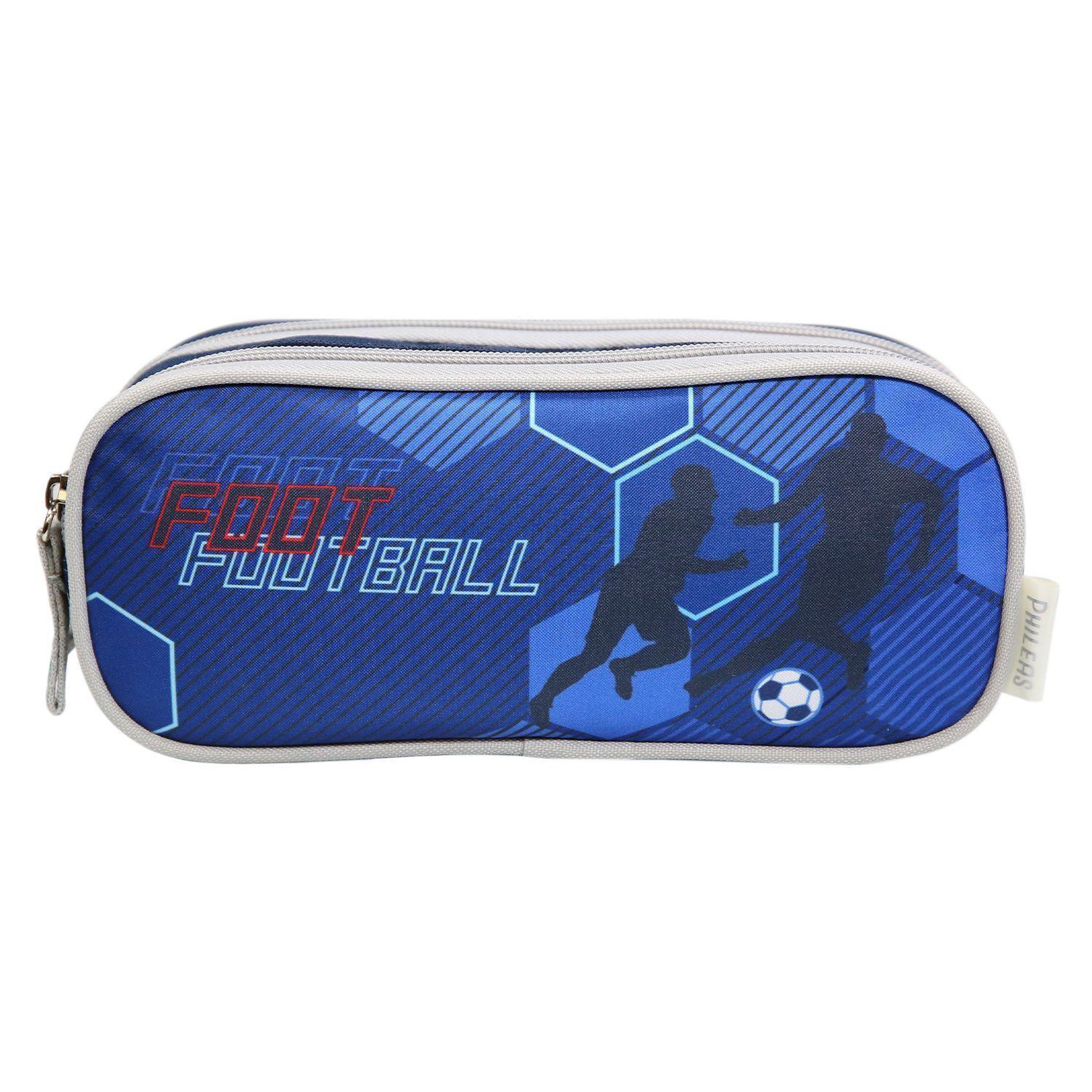 Bagtrotter Trousse scolaire 2 compartiments Phileas Football Bleue Bagtrotter