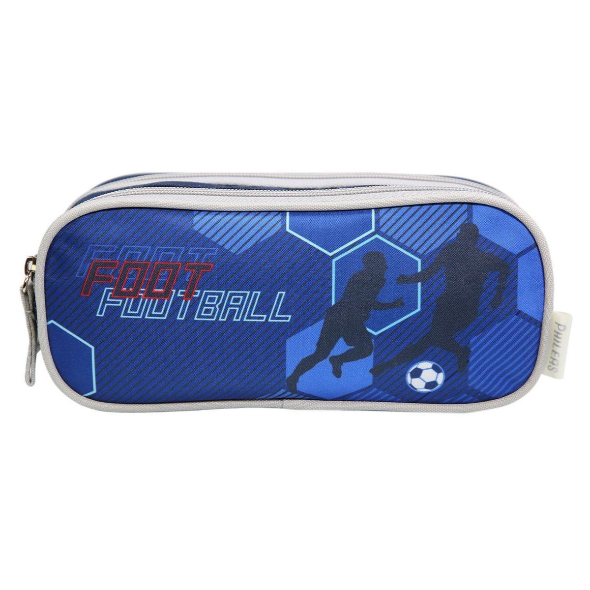 Bagtrotter Trousse scolaire 2 compartiments Phileas Football Bleue Bagtrotter