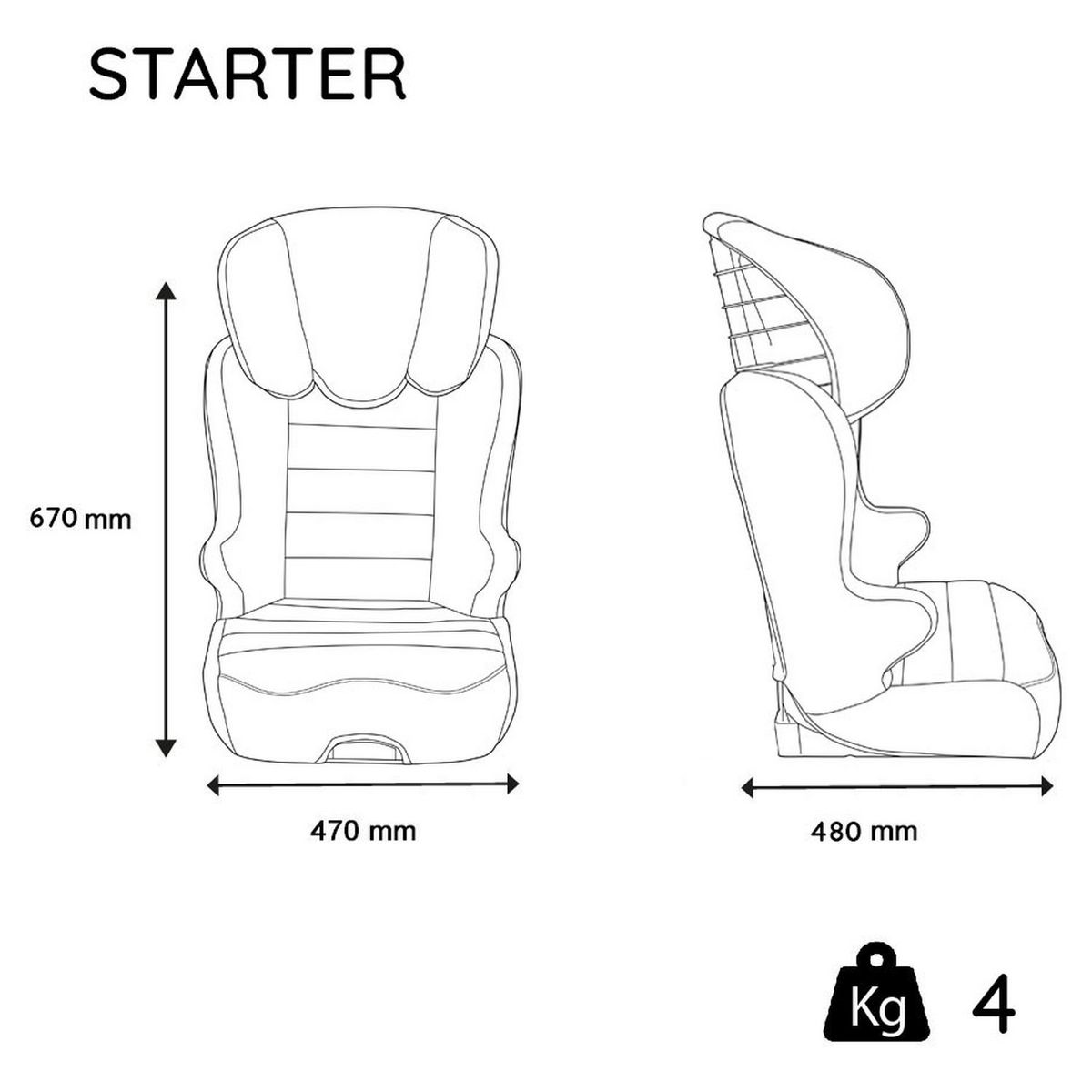 NANIA Siège auto rehausseur avec dossier STARTER groupe 2/3