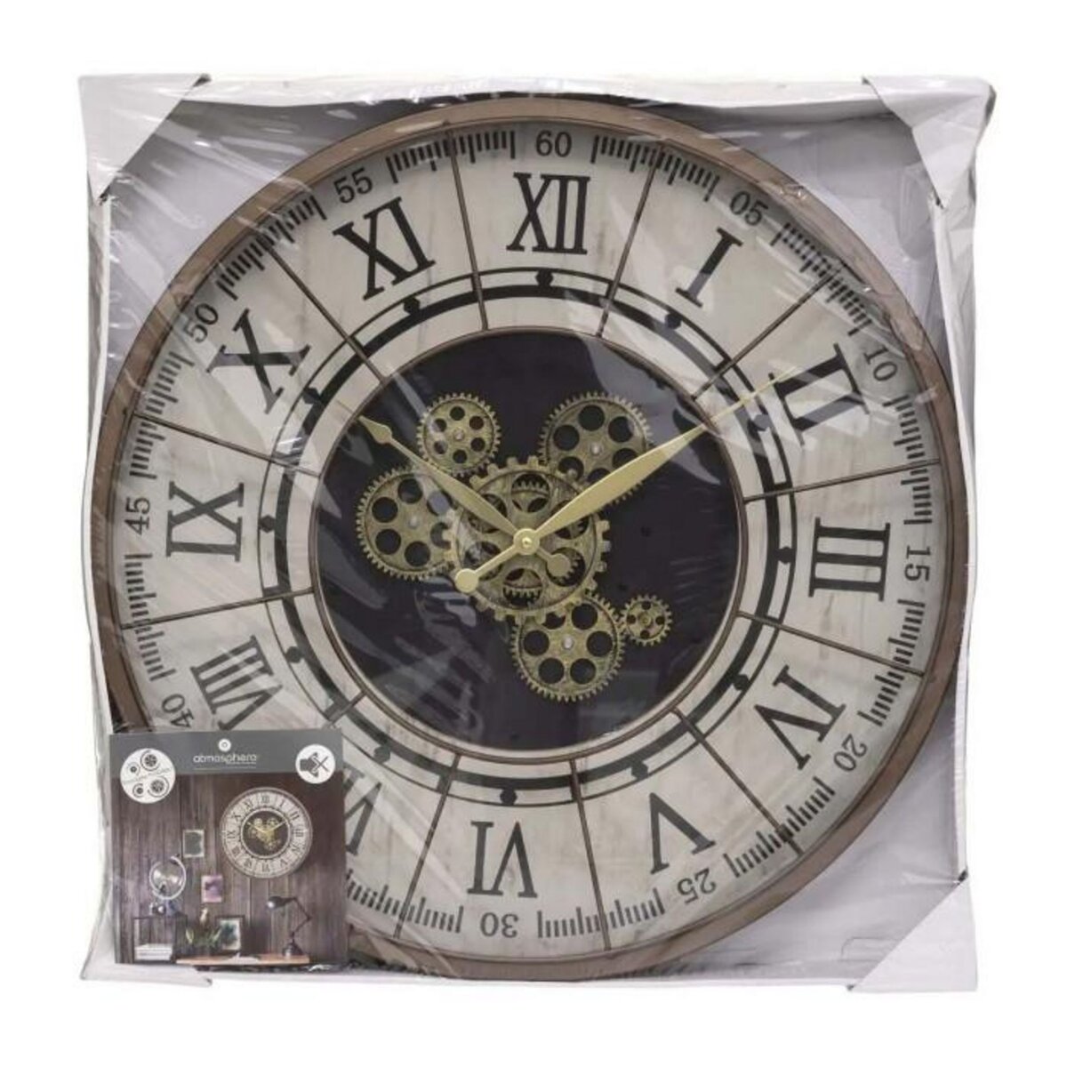 ATMOSPHERA Horloge Murale Vintage  Stella  57cm Naturel