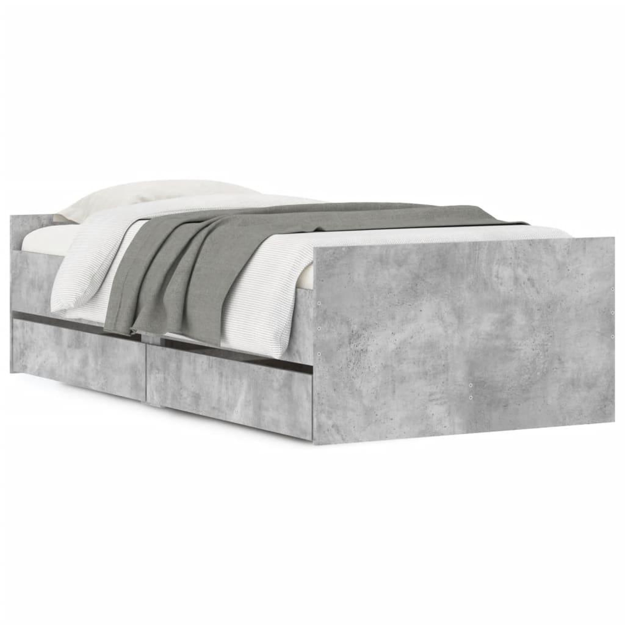 Voir la diapositive 2 : VIDAXL Cadre de lit sans matelas gris beton 75x190 cm