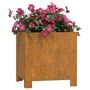 Voir la diapositive 3 : VIDAXL Jardiniere avec pieds Rouille 32x30x33 cm Acier corten