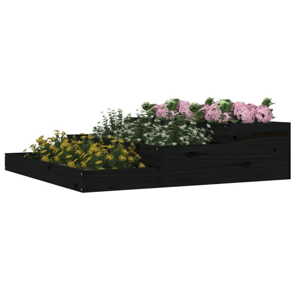 VIDAXL Jardiniere Noir 107x107x27 cm Bois massif de pin