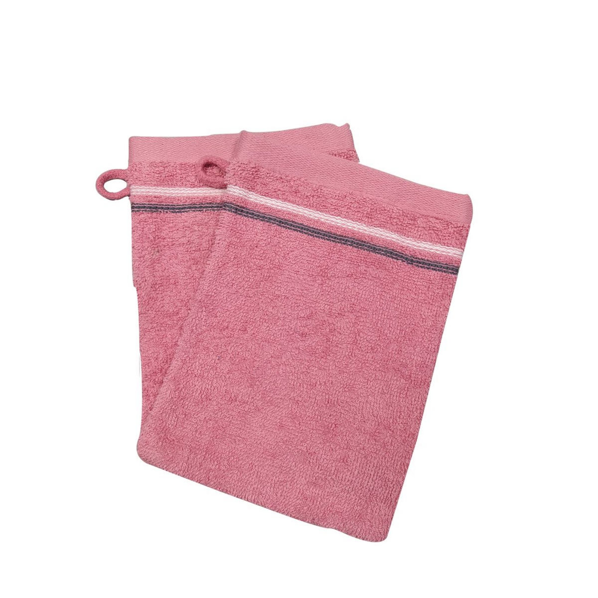 ACTUEL Lot de 2 gants de toilette fantaisie en coton 360gsm