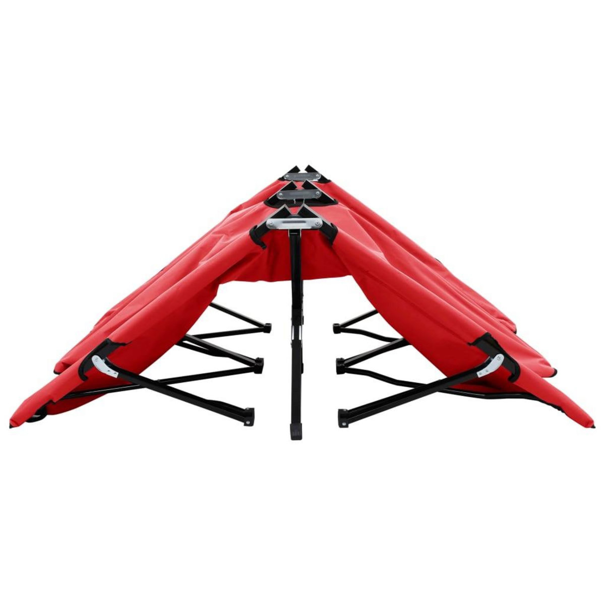 VIDAXL Chaise longue pliable 2 places rouge Acier