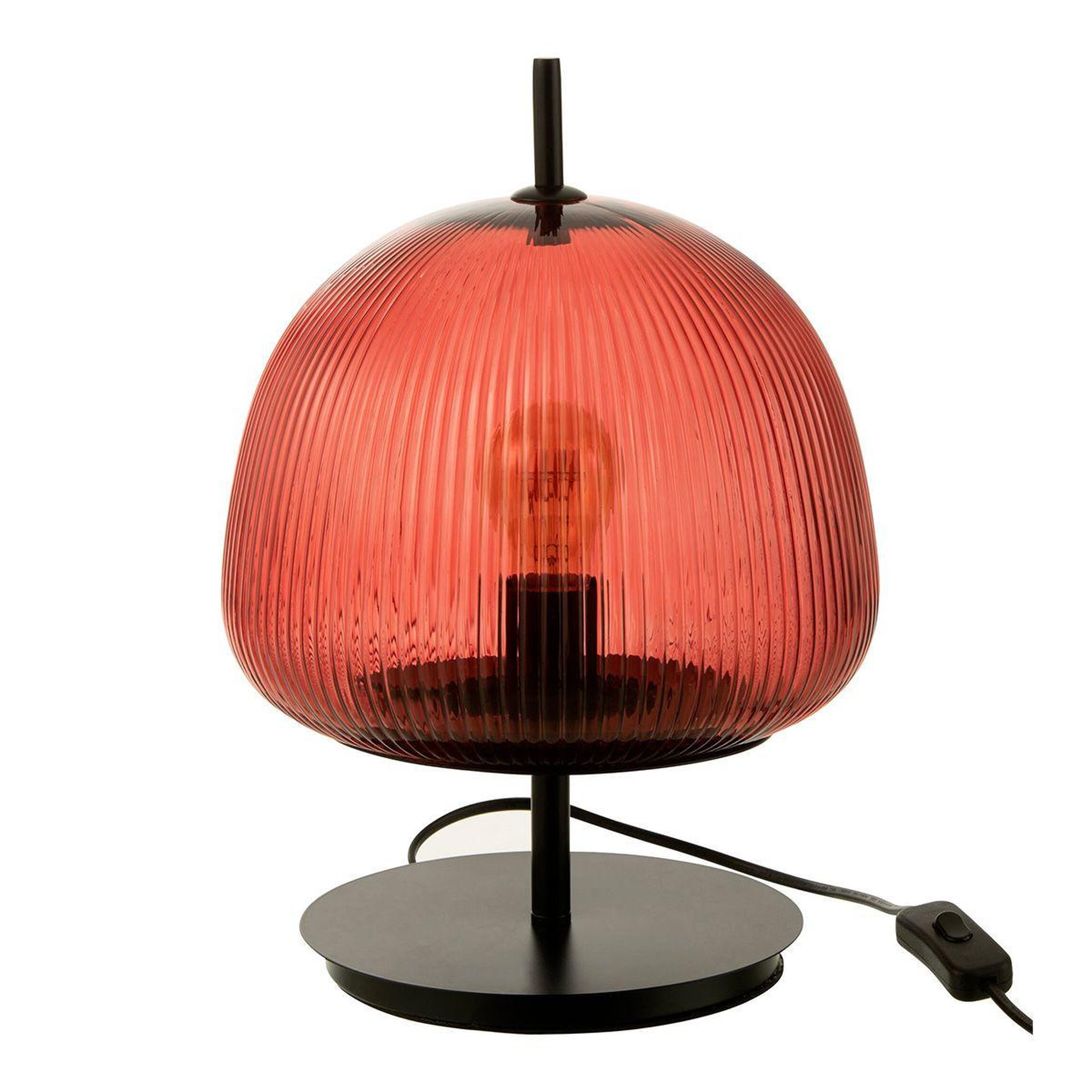 J-LINE Lampe à poser en verre  oasis  25cm rouge