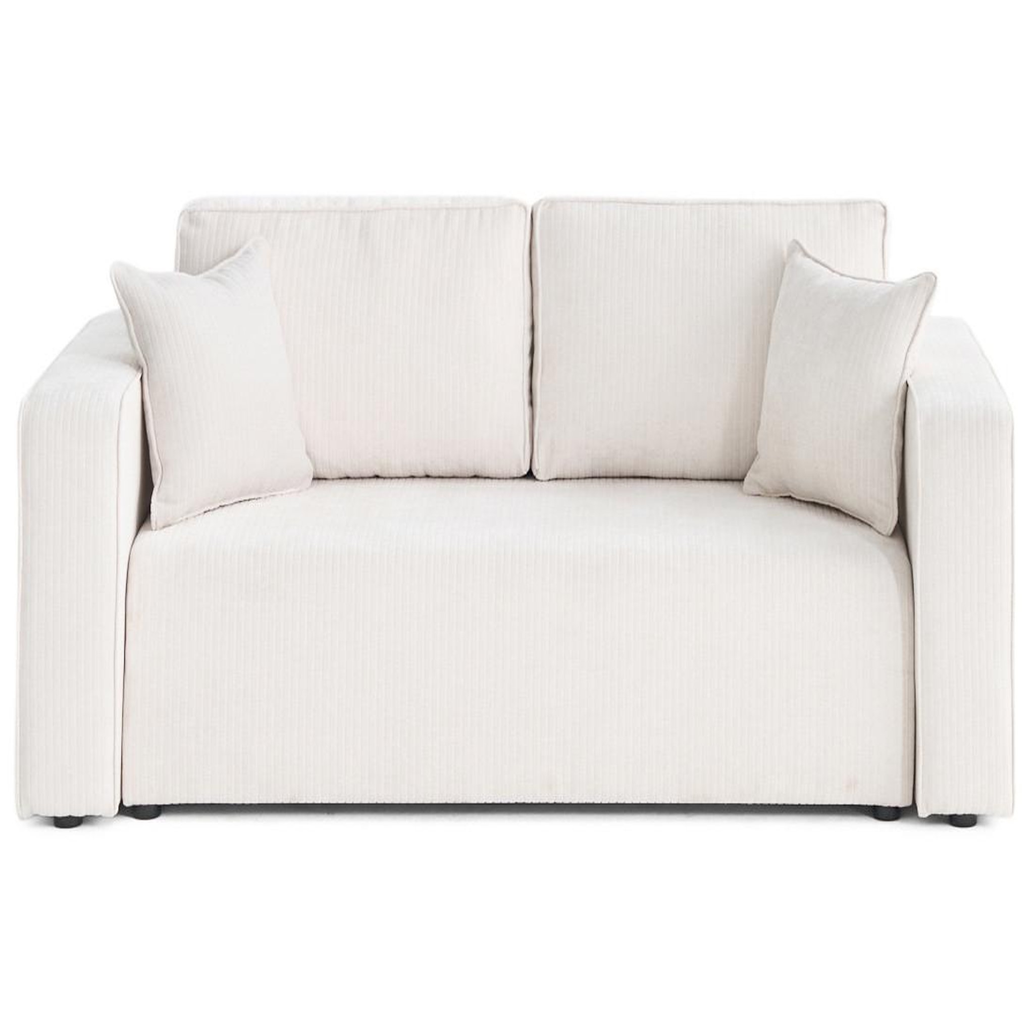 Voir la diapositive 1 : BEST MOBILIER Topaze - canapé droit 2 places en velours côtelé plat