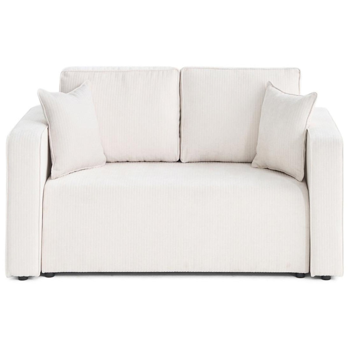 BEST MOBILIER Topaze - canapé droit 2 places en velours côtelé plat