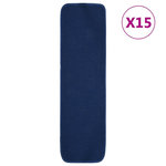 VIDAXL Tapis d'escalier 15 pcs 70x20 cm Bleu marine Rectangulaire