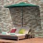 Voir la diapositive 2 : OUTSUNNY Demi parasol, parasol de balcon 5 entretoises métal polyester 2,69L x 1,38l x 2,36H m vert