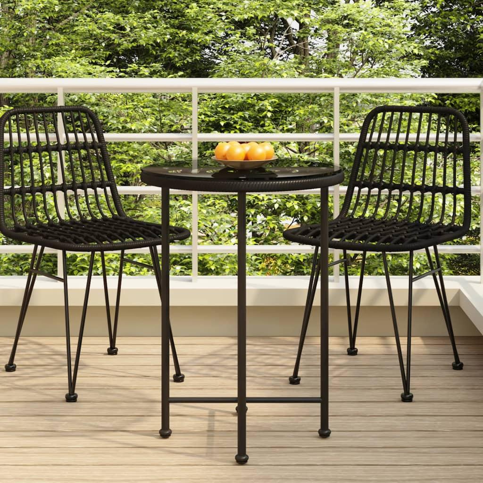 Voir la diapositive 1 : VIDAXL Table de salle a manger Noir Ø55 cm Verre trempe et acier