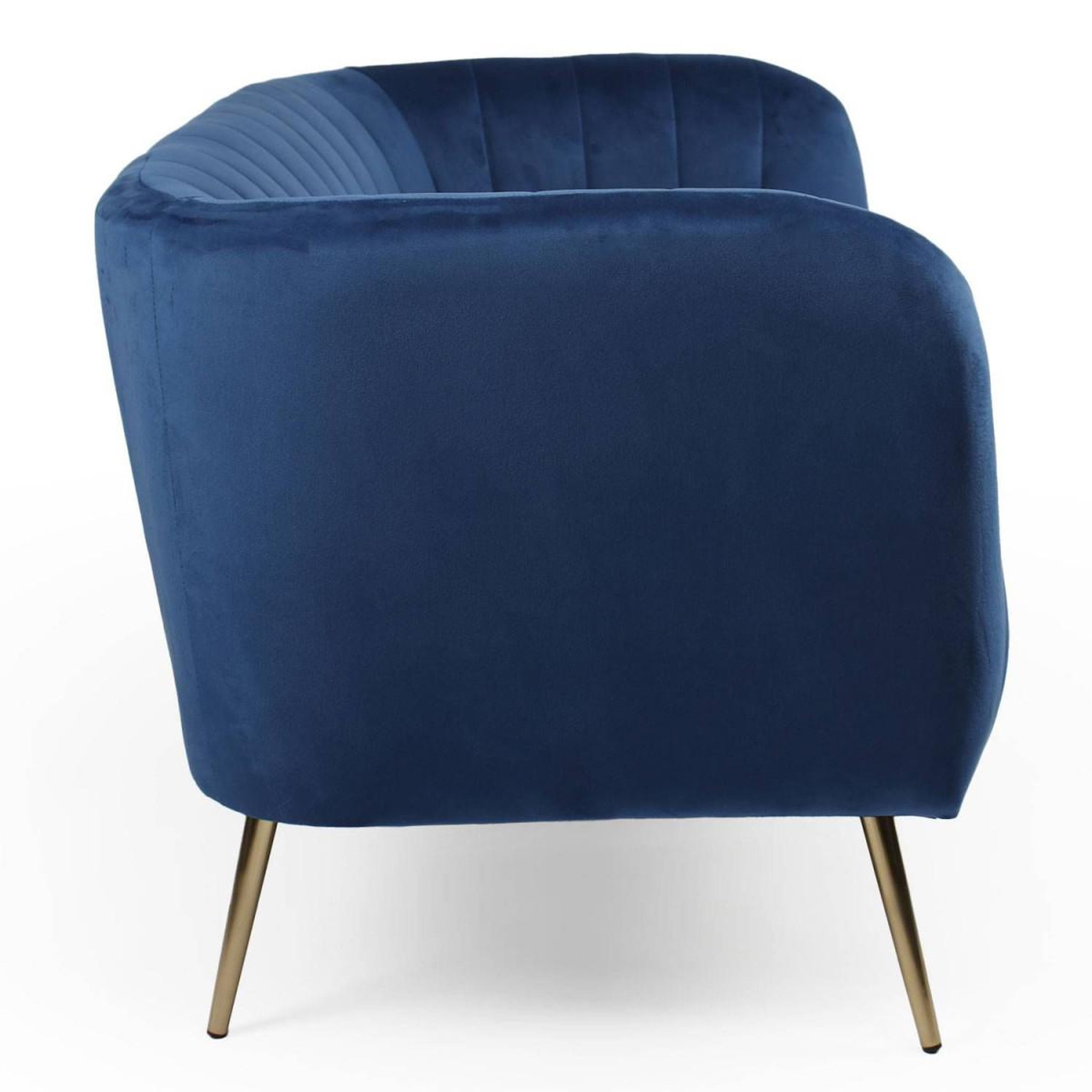 Voir la diapositive 3 : Paris Prix Canapé 2 places en velours  reuben  128cm bleu