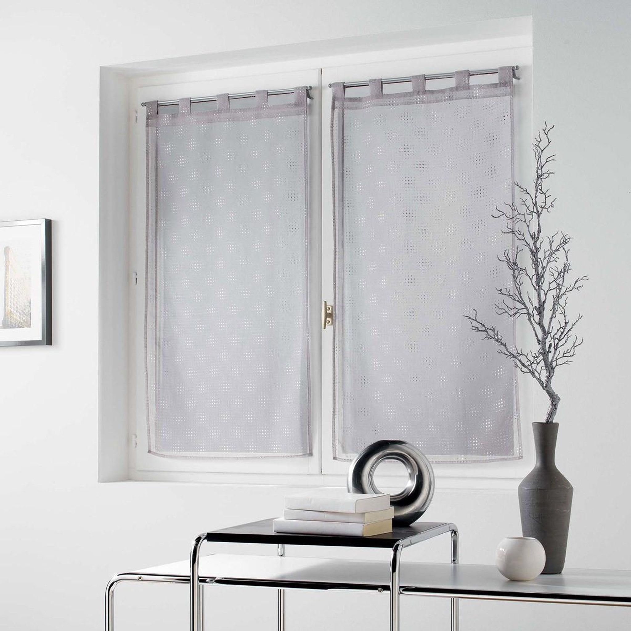 Douceur d'Intérieur Paire de voilages  damina  60x120cm gris