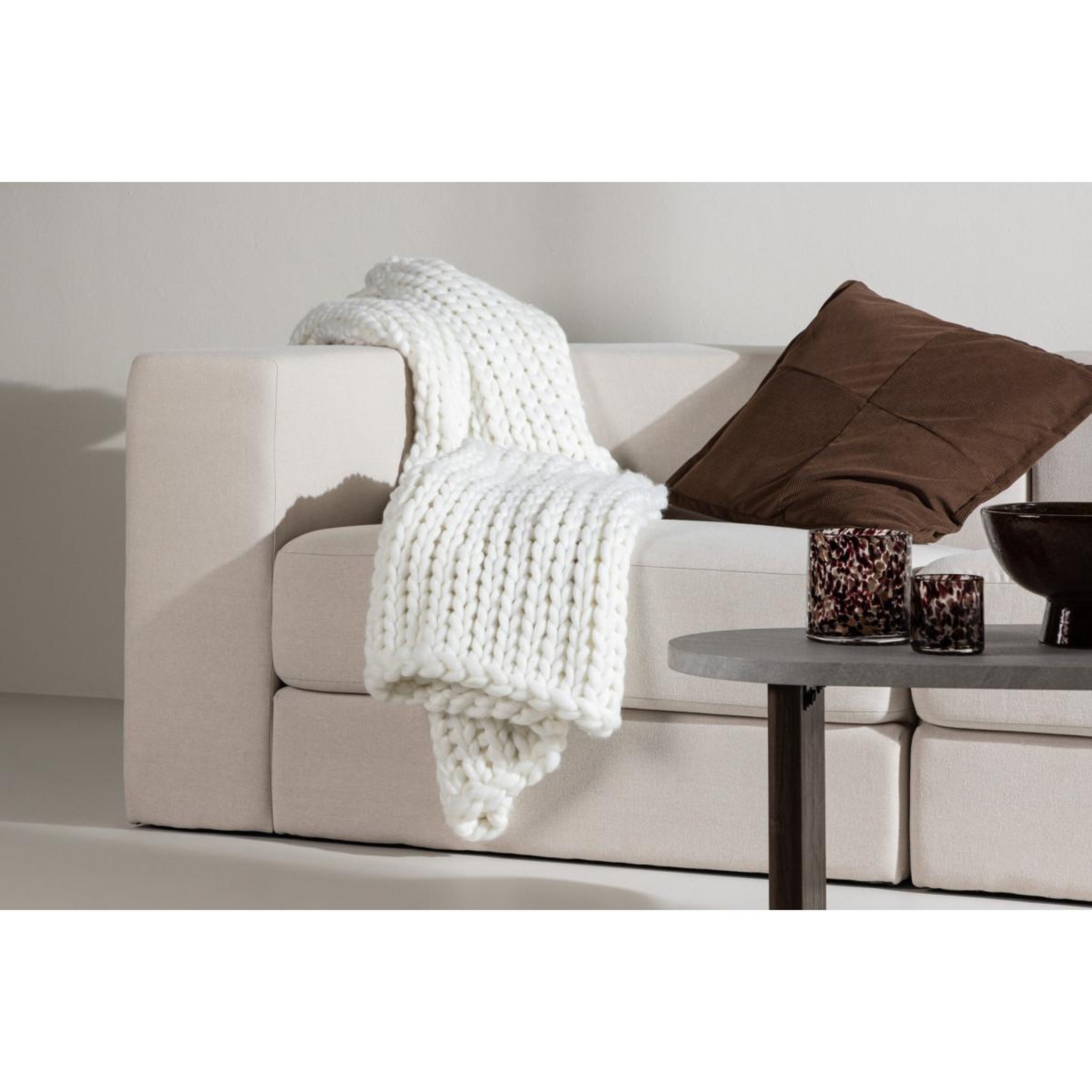 Voir la diapositive 6 : Paris Prix Plaid tissé uni  kate  130x170cm blanc