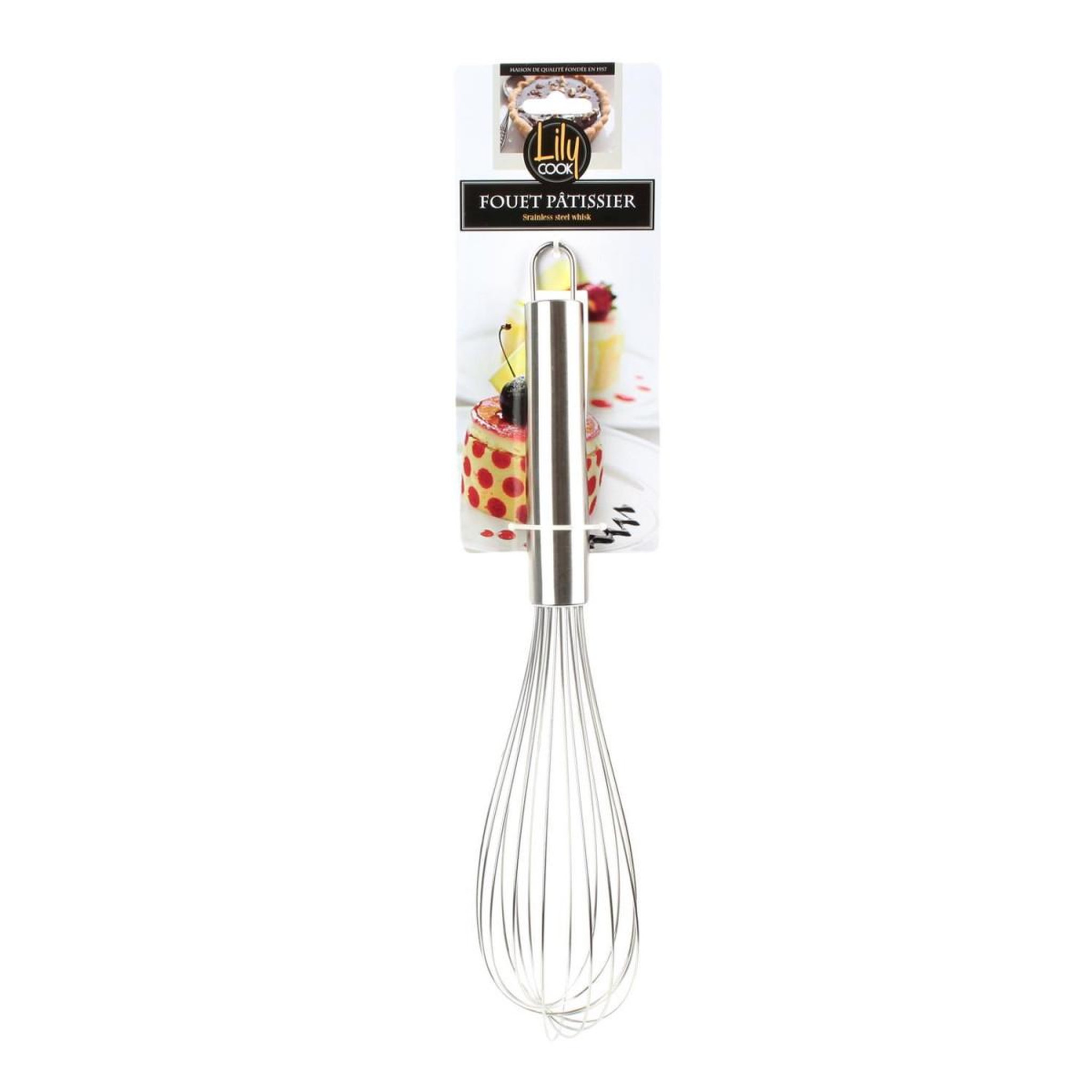 Voir la diapositive 2 : Lily Cook Fouet de cuisine inox  pâtisser  35cm argent