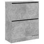 Voir la diapositive 4 : VIDAXL Armoire à chaussures gris béton 80x34x96,5 cm bois d ingénierie