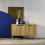 Voir la diapositive 2 : SWEEEK Buffet de rangement effet frêne 3 portes et 3 étagères. buffet bas. 120cm