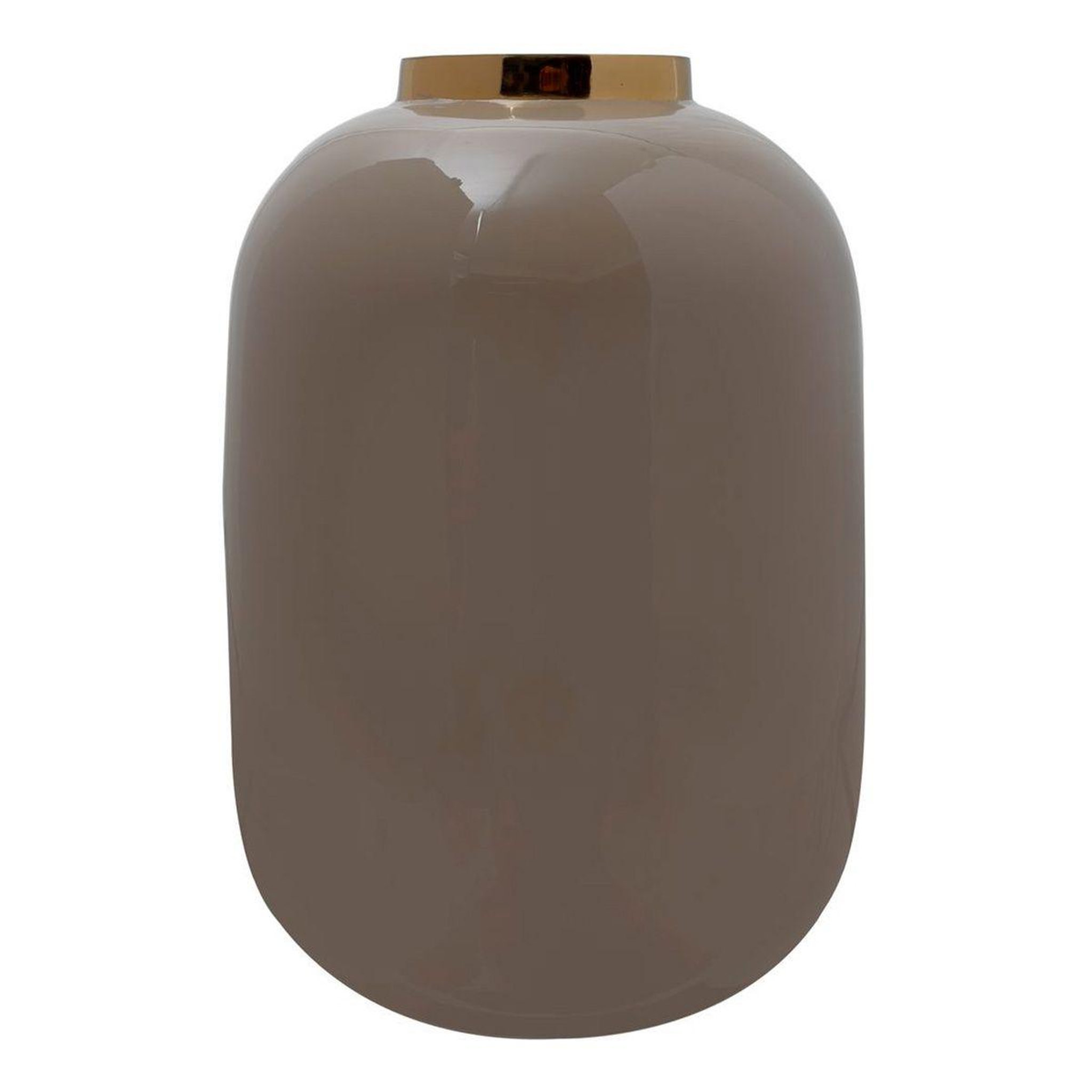 Voir la diapositive 1 : Paris Prix Vase rond déco  polko  25cm taupe & or