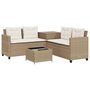 Voir la diapositive 2 : VIDAXL Canape de jardin avec table et coussins en forme de L beige