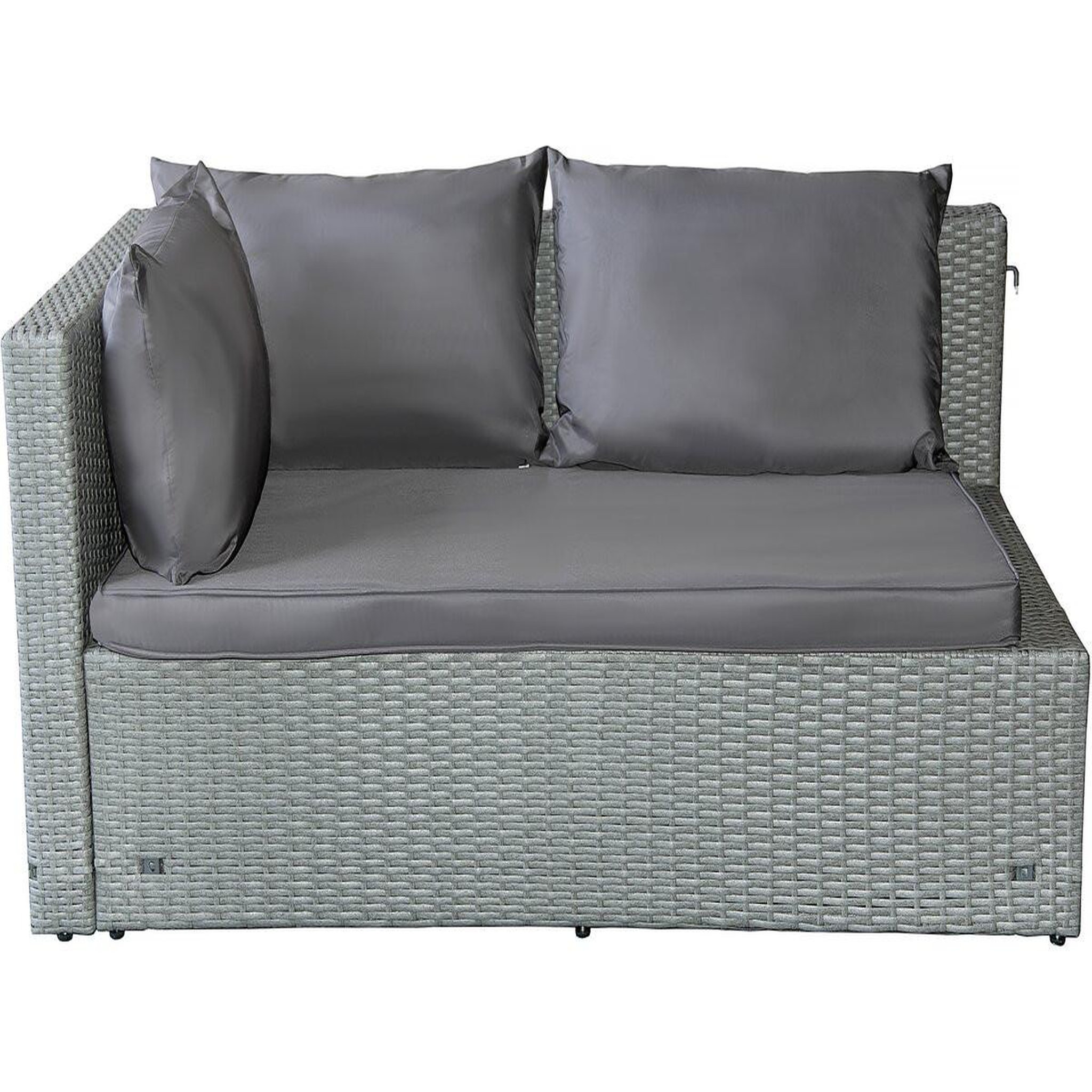 Voir la diapositive 4 : Habitat et Jardin Salon de jardin bas en résine tressée  Diya  3 places - Gris